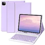 aMZCaSE Tastatur Hülle für iPad Air 5 und 4 Gen 10,9" 2024/2022/2020,iPad Pro 11" Tastatur Hülle 2024/2022/2021/2020/2018, Abnehmbare Bluetooth Tastatur mit Stifthalter für iPad 11" 1/2/3 Gen