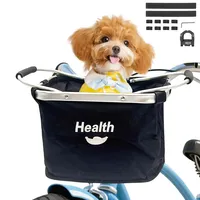 Lenkerkorb Taschen,Faltbar Fahrrad vorne Korb, Easy Install Abnehmbare FahrradkorbTasche für Kleiner Hund-Einkaufen-Reisen-Picknick, mit Lenkeradapter