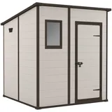 6X6, Beige, Abmessungen außen BxTxH: 183,5x85x200cm, wetterfest, Flachdach
