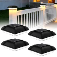 4 Stück Solar Pfostenkappe, Pfostenleuchte Solar, Pfostenleuchte, Led Pfostenkappe, Ip65 Wasserfest Pfostenlichter, Passend Für 3.5x3.5in 4x4in Foste Für Hölzerne Pfosten, Terrasse(Warmes Licht)