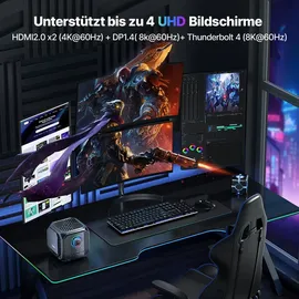 acemagic Tank03 Gaming PC, Intel i7-12700H (bis zu 4.7Ghz), NVIDIA® GeForce RTX 3070 Graphics, 32GB DDR5/1024GB NVME SSD, WiFi6, Dual 2.5G LAN, Windows 11 Professional