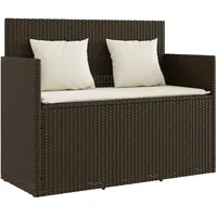 VidaXL Gartenbank mit Kissen Braun Poly Rattan