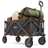 PORTAL Bollerwagen faltbar XXL Handwagen mit schnellspanerem Stoff Klappwagen Transportwagen tragbar Strandwagen Gartenwagen Faltwagen belastbar bis 100kg für Camping Garten Einkauf