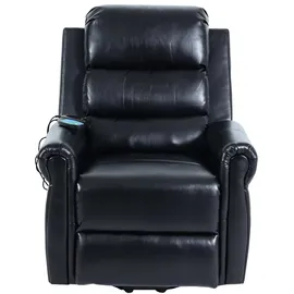 Mendler Fernsehsessel HWC-K63, Relaxsessel Sessel, Liegefunktion Aufstehhilfe Massage Heizfunktion, Kunstleder ~ schwarz