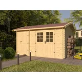 Gartenhaus BBH Willem 28 mm natur Gerätehaus Geräteschuppen Holz Satteldach