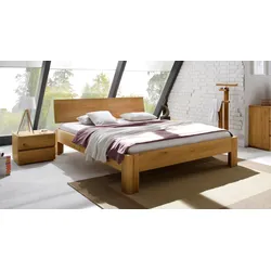 Holz-Doppelbett Bayamo - 180x210 cm - Eiche natur - Fußhöhe 20 cm