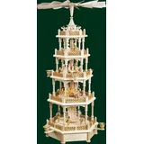 Erzgebirgische Volkskunst Richard Glässer GmbH Weihnachtspyramide Tischpyramide Erzgebirge Pyramide Christi Geburt natur Spielwerk 70 cm