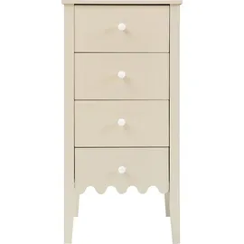 [en.casa] Kommode Luspoo mit 4 Schubladen 82 x 40 x 40 cm Cremeweiß