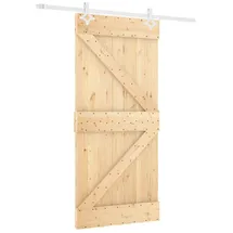 vidaXL Schiebetür rechts 90 x 210 cm Braun/Weiß