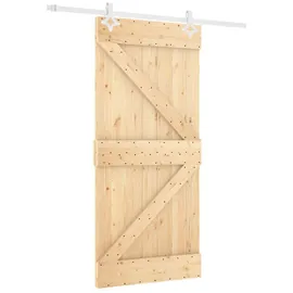 vidaXL Schiebetür rechts 90 x 210 cm Braun/Weiß