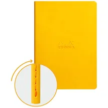Rhodia 116416C Rhodiarama Notizbuch (ideal für Ihre Notizen, DIN A5, 14,8 x 21 cm, 32 Blatt, liniert, Premium Velinpapier 80g, elfenbein) 1 Stück, gelb