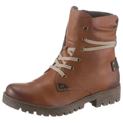 Schnürboots RIEKER Gr. 40 (6,5), braun (cognac-used) Damen Schuhe mit herausstechender Schnürung Bestseller