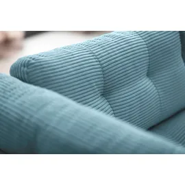 trends by hg Wohnlandschaft TRENDS BY HG "Landau U-Form", blau (mittelblau), B:265cm H:75cm T:265cm, Sofas, Wohnlandschaft, in Cord-Stoff mit Metallfuß, Topseller