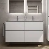Evineo ineo5 evo Unterschrank B: 128 cm, 4 Auszügen, mit Griffmulde, für Duravit ME by Starck Waschtisch,, BE0717WH,