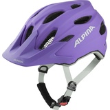 Alpina CARAPAX JR. FLASH - Beleuchteter, Leichter und Sicherer LED Fahrradhelm Mit Fliegennetz Für Kinder, purple matt, 51-56 cm