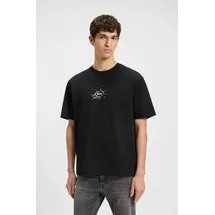 Boss T-Shirt BOSS ORANGE "Te voyage", Jungen, Gr. L, schwarz (schwarz001), Single Jersey, Obermaterial: 100% Baumwolle, unifarben, regular fit hüftlang, Rundhals, Shirts T-Shirt, mit coolem Logo-Druck