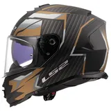 LS2 FF800 Storm II Tracker Integralhelm - Schwarz/Gold/Grau / 3XL