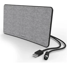 Hama Zimmerantenne Stoff-Design, DVB-T2, aktiv, Grau/Schwarz (00221087)