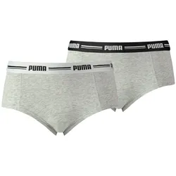 Panty PUMA "Panty 2er Pack", Damen, Gr. S, grau, Obermaterial: 57% Baumwolle CO. 38% Modal CMD. 5% Elasthan EL., Unterhosen Panty