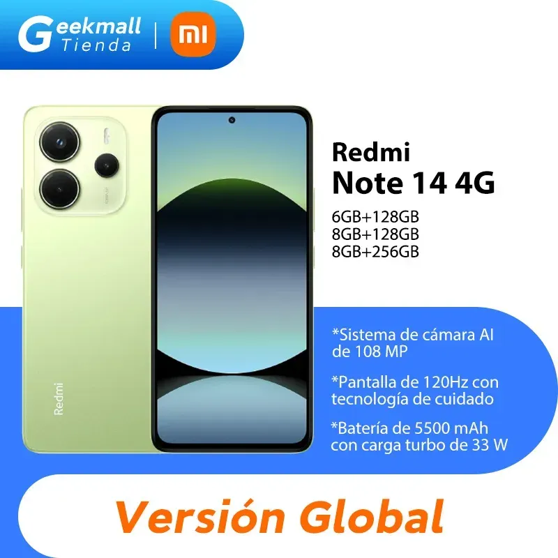 Globale Version Redmi Note 14 4G Smartphone Handy 108MP AI Kamera 5500mAh Akku 33W MediaTek Helio G99-Ultra 120Hz Xiaomi Mobiltelefon Globale Version Redmi Note 14 4G Smartphone Handy 108MP AI Kamera 5500mAh Akku 33W MediaTek Helio G99-Ultra 120Hz Xiaomi Mobiltelefon
