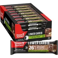 Power-System Proteinriegel Lower Carb, 28 Riegel, Hazelnut Brownie, je 40g, pro Riegel 10g Protein