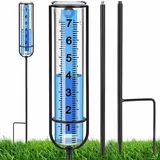 Dmrbiy Regenmesser Frostsicher Mit Pfahl, 73cm Verstellbare Höhe, Genaues& Praktisches Niederschlagsmesser Bis 70mm, Regenmesswerkzeug Gut Ablesbar& Wetterfester, Für Garten,Rasen,Terrasse