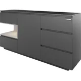 Phoenix Minecraft Sideboard 160 x 80 x 40 cm Schwarz