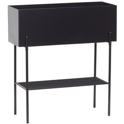 Hübsch Pflanzkasten schwarz 70x28x76cm