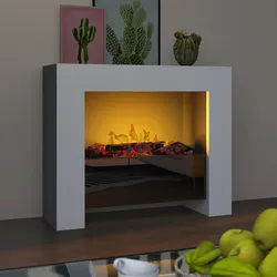muenkel design bridge L [moderner Opti-myst Design Elektrokamin]: weiß (warm) - Ohne Heizung - Schwarz, matt