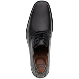 CLARKS Tilden Plain Derby, Schwarzes Leder, 42.5 EU