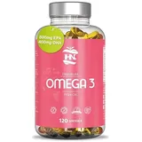 Omega 3 Kapseln Hochdosiert 2000 mg. 800 mg EPA & 400mg DHA 120 Kapseln Weichkapseln Fischöl mit Hoher Konzentration an Omega 3 mit Vitamin E Herz Kreislauf Gesundheit