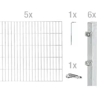 GAH Alberts Doppelstabmattenzaun Set 5 Matten feuerverzinkt 643775
