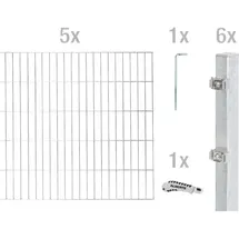 GAH Alberts Doppelstabmattenzaun Set 5 Matten feuerverzinkt 643775