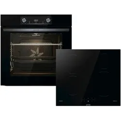 Backofen-Set »BLACKSET2«, mit 1-fach-Teleskopauszug, Aqua Clean, AirFry-Funktion, 96094603-0 schwarz