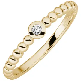lyomi Fingerring "585/-Gelbgold 1 synth. Diam. 0,04ct." Gr. 60, gelb, Fingerringe, Damen, 060 (19,1), 0,04 VS = sehr kleine Einschlüsse, Gold, Fingerring