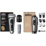 Braun Series 9 Pro+ Rasierer Herren, Elektrorasierer mit 5 Pro Rasierelementen & Reinigungsstation,PowerCase, Made in Germany, 9577cc + Braun Barttrimmer, Bartschneider Profi, 40 Einstellungen, BT9440