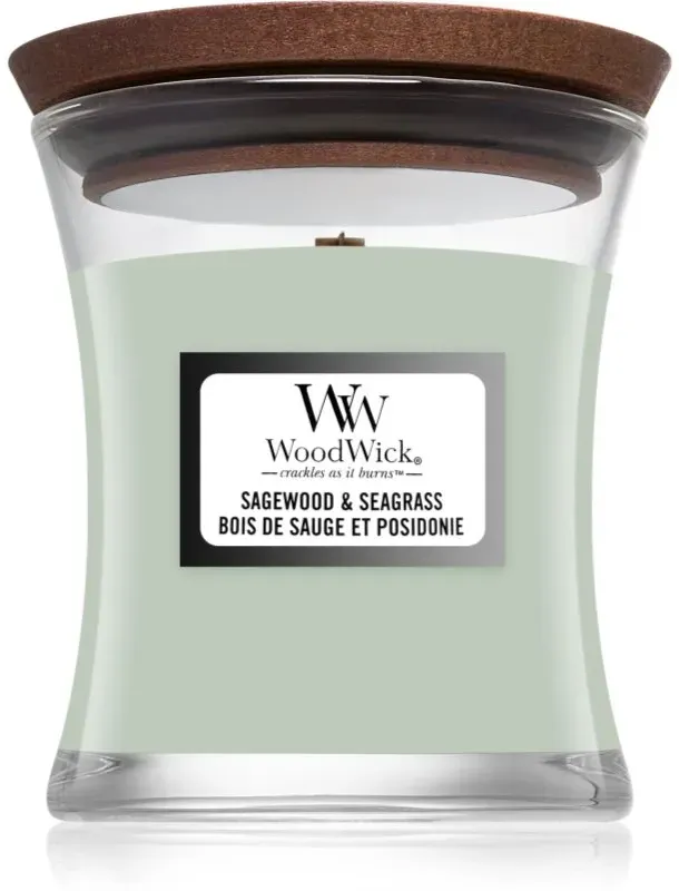 Woodwick Sagewood & Seagrass Duftkerze 85 g