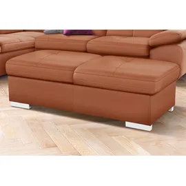 exxpo - sofa fashion "Spring Bankhocker, guter Sitzkomfort und tolle Verarbeitungsdetails", braun (cognac), B:140cm H:44cm T:67cm, NaturLEDER (echtes Rindsleder) in Sitz und Rücken.