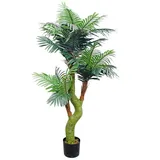 Decovego Künstliche Palme Kunstpalme Kunstpflanze Palme künstlich wie echt Plastikpflanze Cycuspalme Balkon Deko Dekoration 165 cm hoch