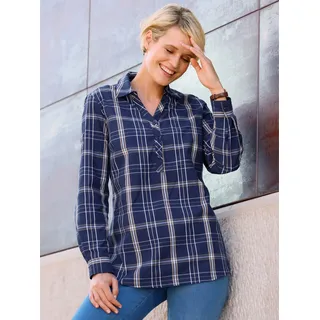 Sieh an! Longbluse in marine-weiß-kariert | Gr.: 42