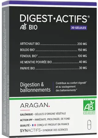 Aragan Synactifs Digestactifs Bio Verdauung Und Blähungen Fenchel-Extrakt 30 Kapseln
