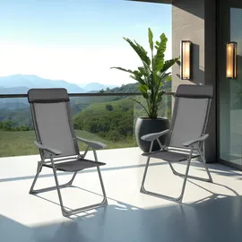Tectake Gartenstuhl Maurine klappbar 59 x 73 x 110 cm grau 4 St.