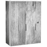 banjado Medizinschrank Stahl Holz Monochrom (abschließbar, 3 große und 2 kleine Fächer) 35 x 46 x 15cm weiß