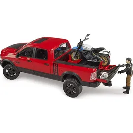 Bruder RAM 2500 Power Wagon mit Ducati Desert Sled und Fahrer