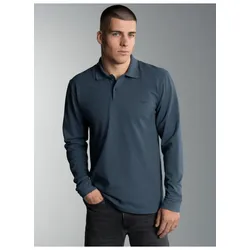 Poloshirt » Langarm Poloshirt mit Armbündchen«, Gr. S, jeans-melange, , 18656113-S