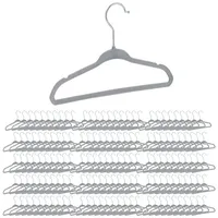 Relaxdays Kleiderbügel 150 x Kinderkleiderbügel Samt grau grau|silberfarben