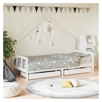 vidaXL Kinderbett mit Schubladen Weiß 90x190 cm Massivholz Kiefer