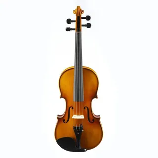 Monzani Violine, Capriccio 21 3/4 Violinset Massiver Ahornkorpus Fichtendecke Ebenholzgriffbrett Guarneri-Kinnhalter Ebenholz-Saitenhalter mit Feinstimmer Schweizer Modell Stimmwirbel Inklusive Etui und Brasil-Rundholzbogen., Violinen / Geigen, Akustische Violinen, Capriccio 21 3/4 Violinset, Massiver Ahornkorpus