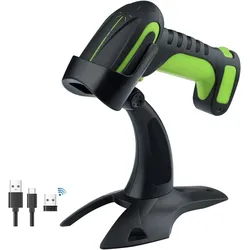 Pro 8100 3-in-1 Kabellos QR 2D 1D Bluetooth Kabellos & Kabelgebunden  Barcode Scanner Grün  1 Stück