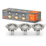 LEDVANCE Einbauleuchte 3er Pack rund gebürstetes Nickel